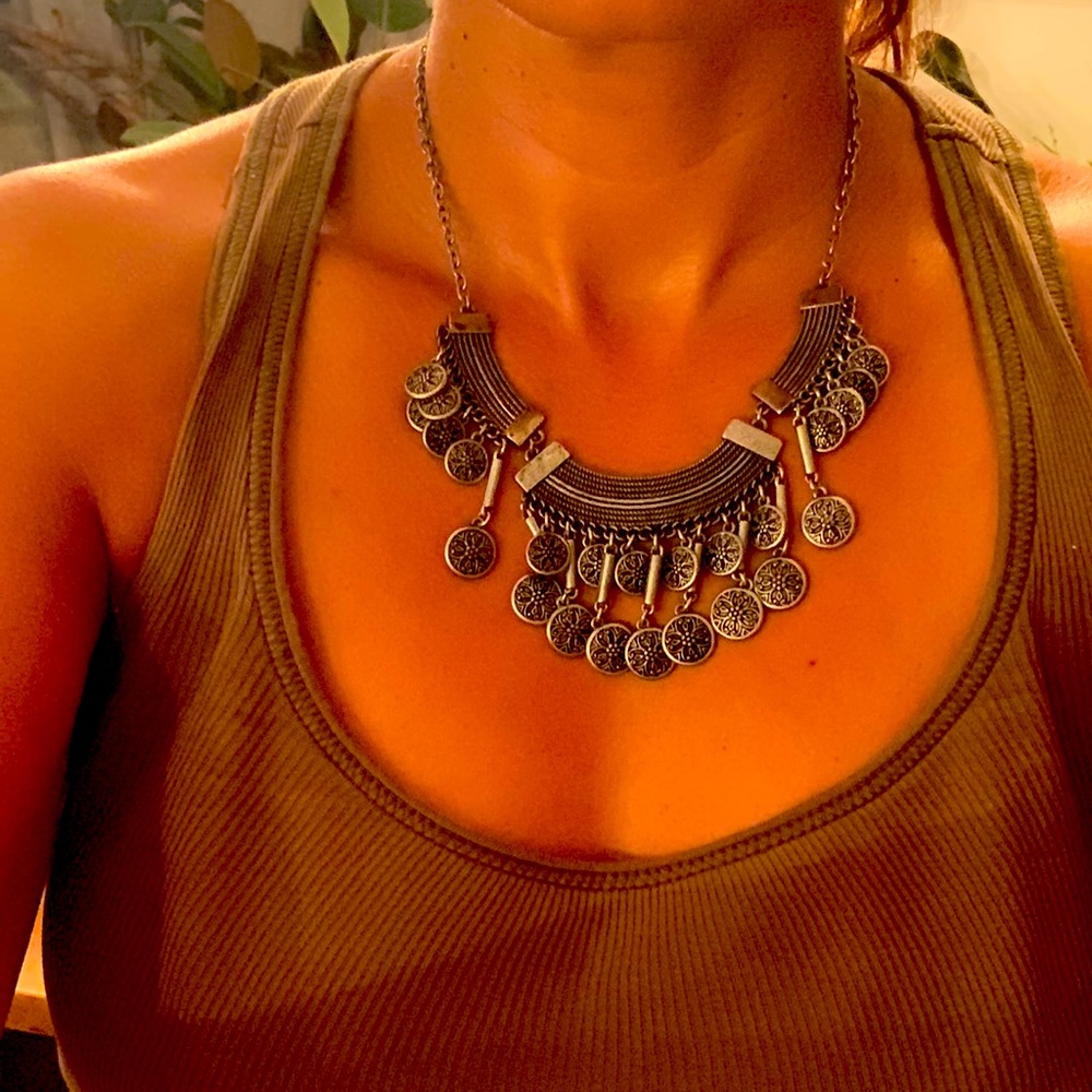 Silver statement necklace